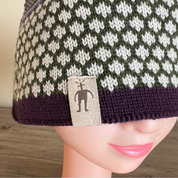 Smartwool Reversible Popcorn Cable Beanie Women’s OS 100% Merino Wool Purple - Picture 5 of 12